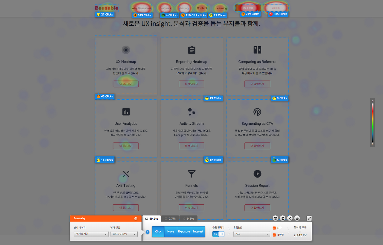 히트맵으로 사이트 내 소구 콘텐츠의 우선순위 파악하기 | 뷰저블