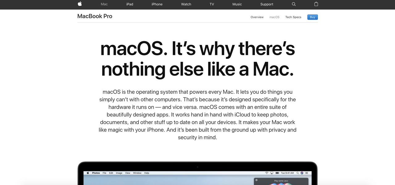 macOS에 대한 상세 페이지
