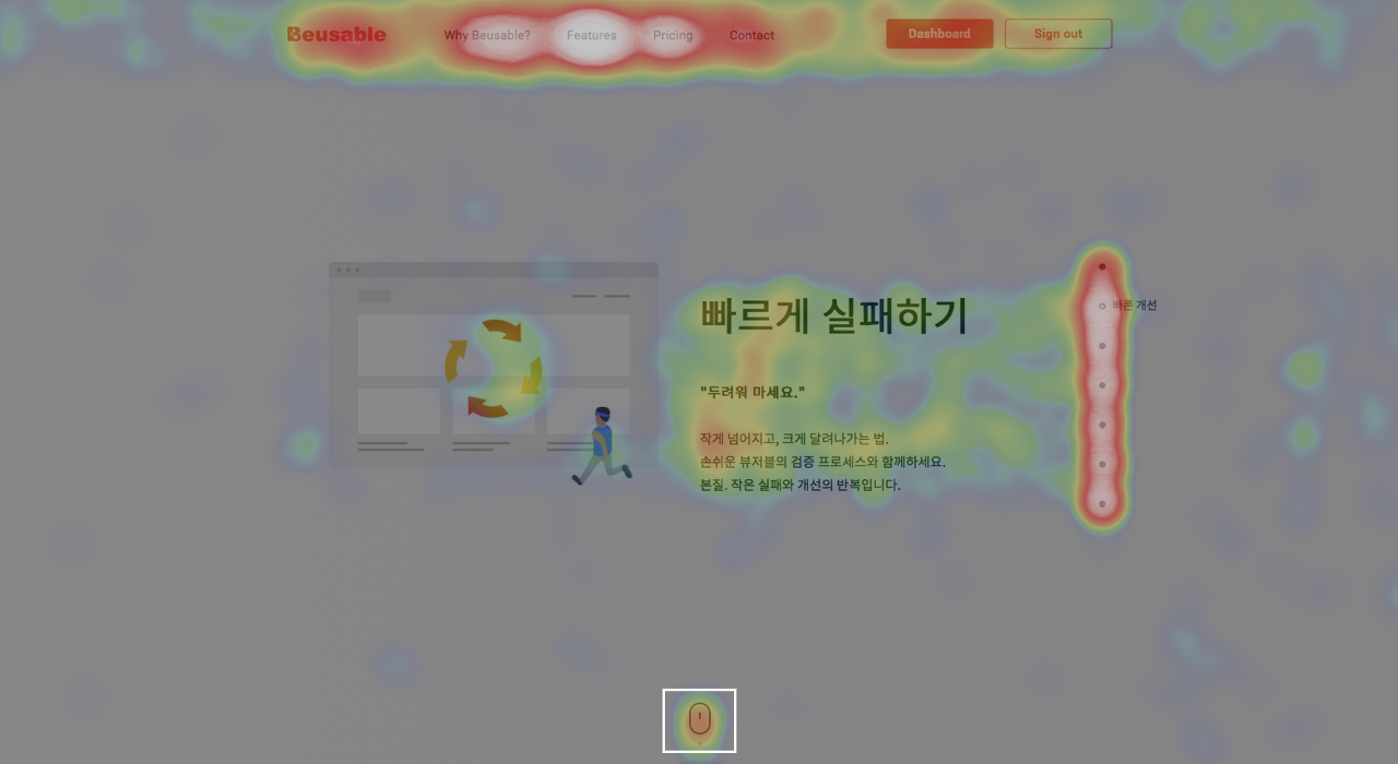 뷰저블리의 무브 히트맵으로 살펴 본 Why Beusable? 페이지