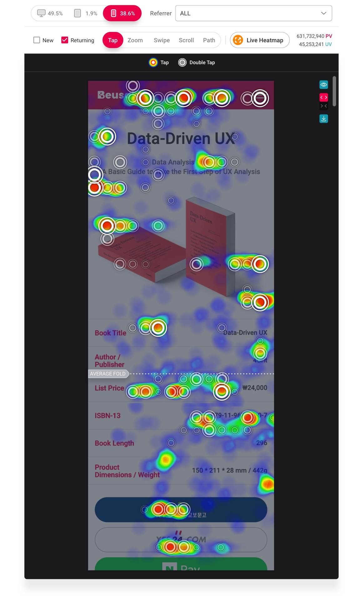 Beusable Mobile Heatmaps - Tap